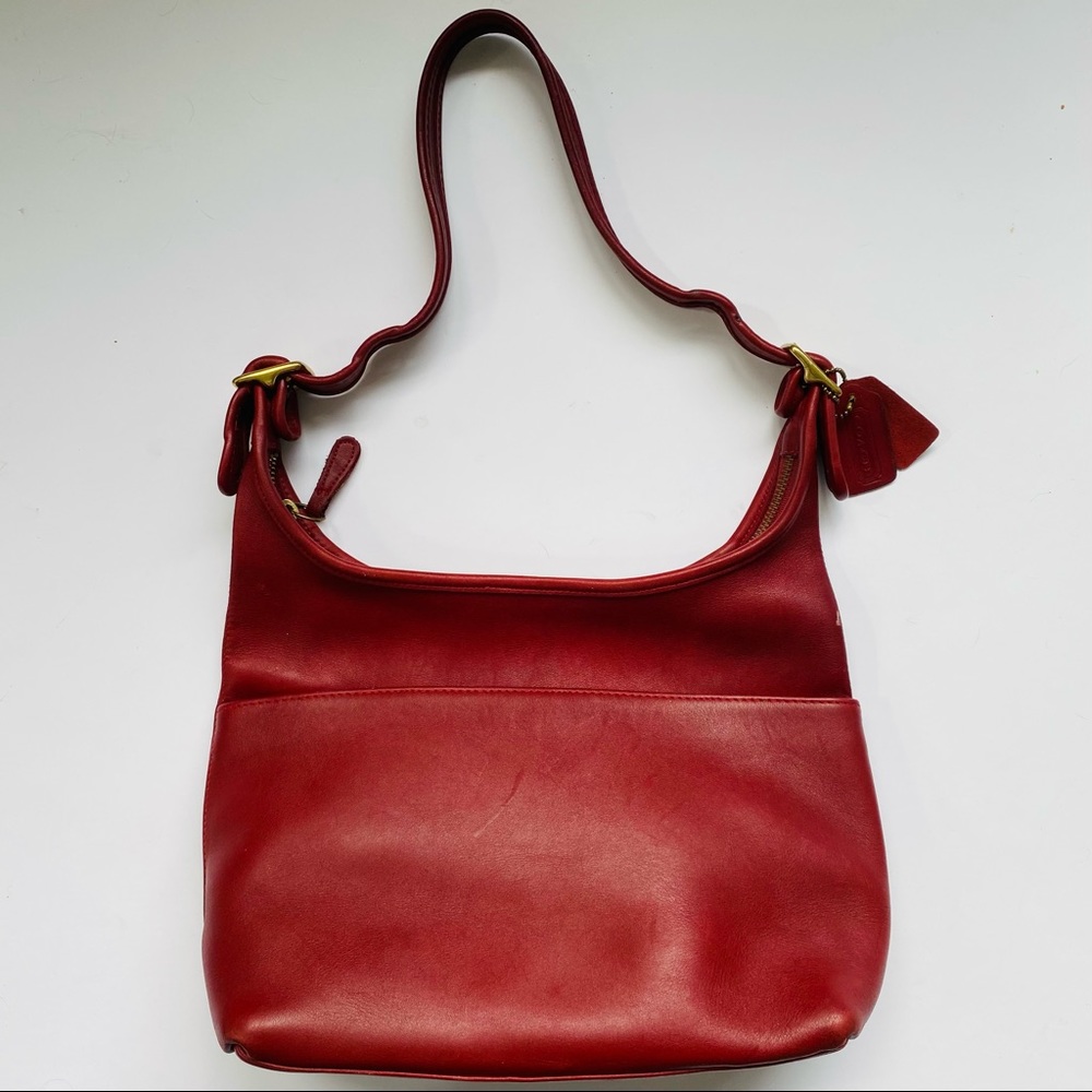 Vintage Coach Legacy 9058 Hobo Purse Leather Red